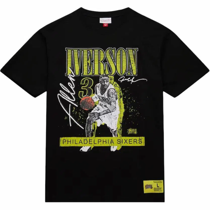 Mitchell Ness Allen Iverson Philadelphia 76ers Neon Pop Player T