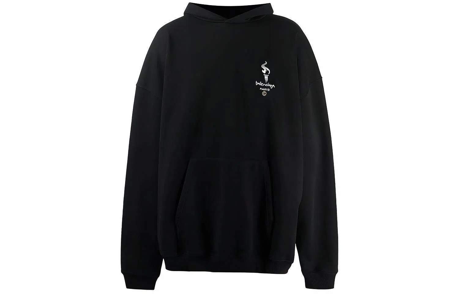 Balenciaga Torch Logo Oversize Hoodie Black