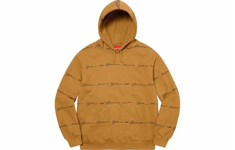 Supreme Script Stripe Hooded Sweatshirt