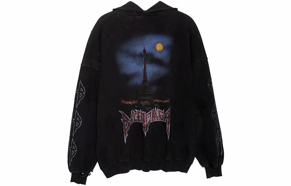 Balenciaga FW23 Logo Hoodie Black