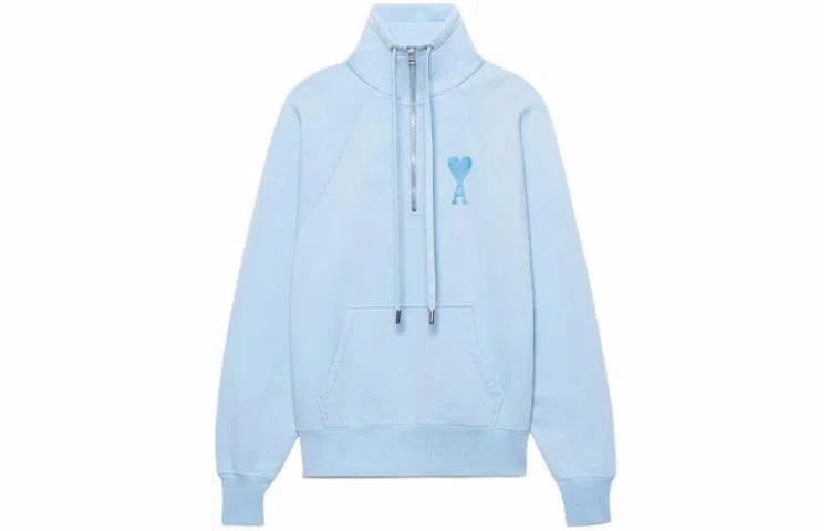 AMIPARIS SS22 Logo Half-Zip Pullover Blue