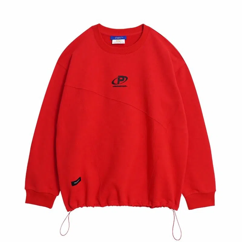 PMET Embroidered Drawstring Pullover Sweatshirt