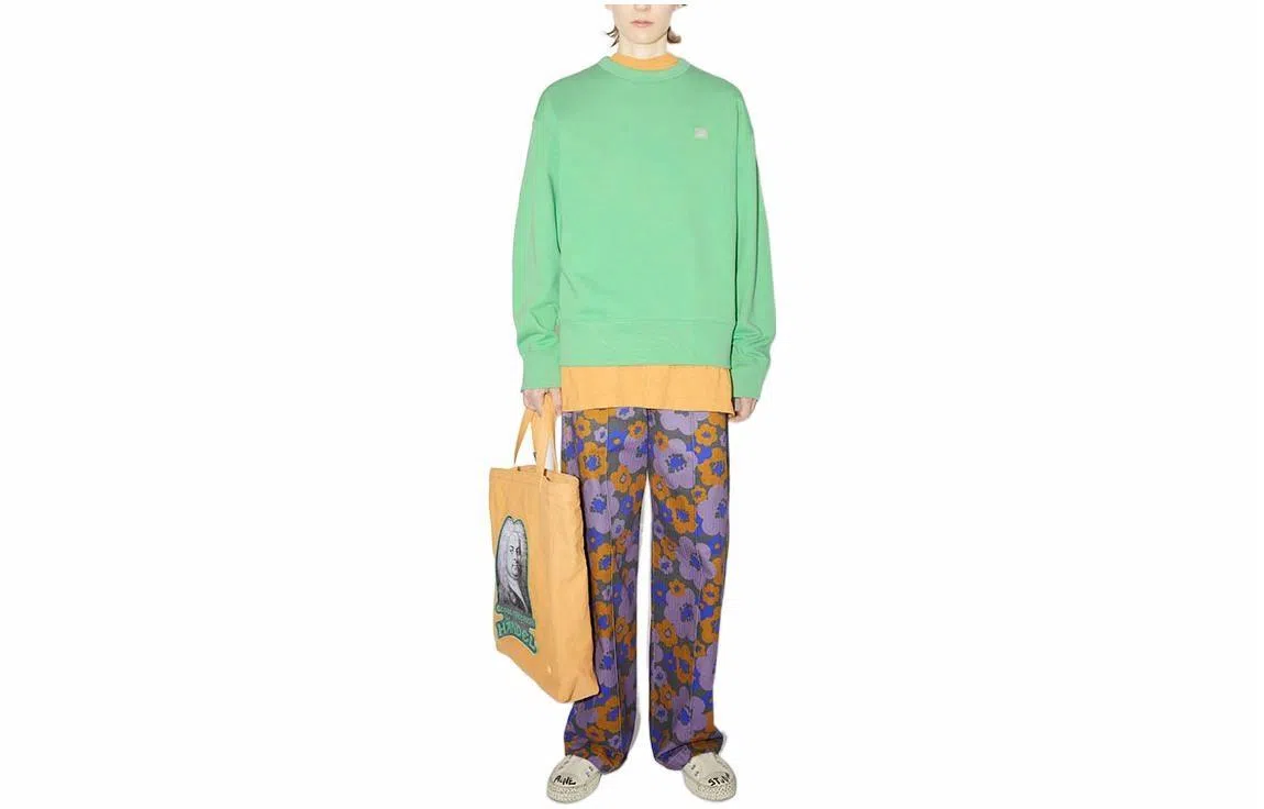 Acne Studios Face Oversize Crewneck Sweatshirt Green