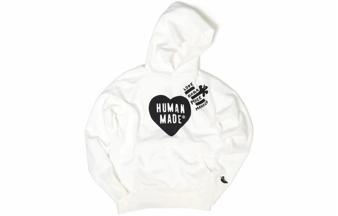 HUMAN MADE x Noritake Hoodie White Heart Letter Print