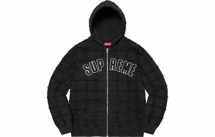 Supreme SS22 Week 17 Reverse Patchwork Zip Up Hooded Sweatshirt