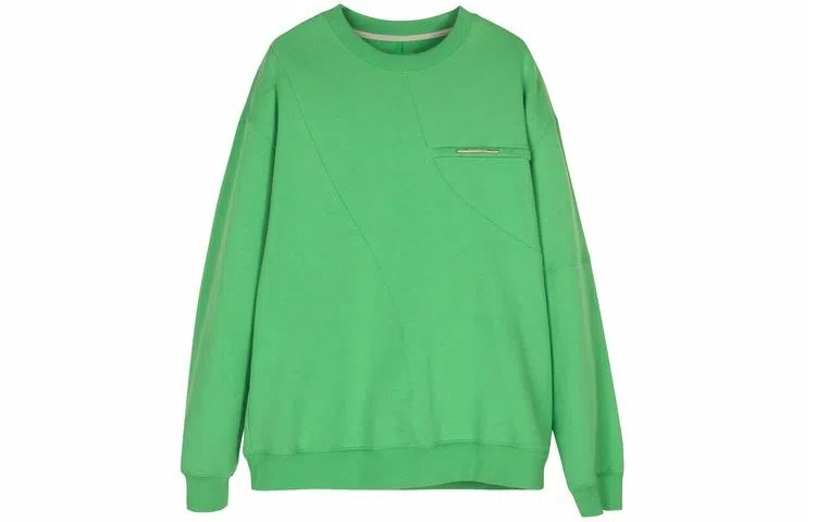 速写 几何图案亮片拼接宽松圆领套头长袖卫衣 男女同款