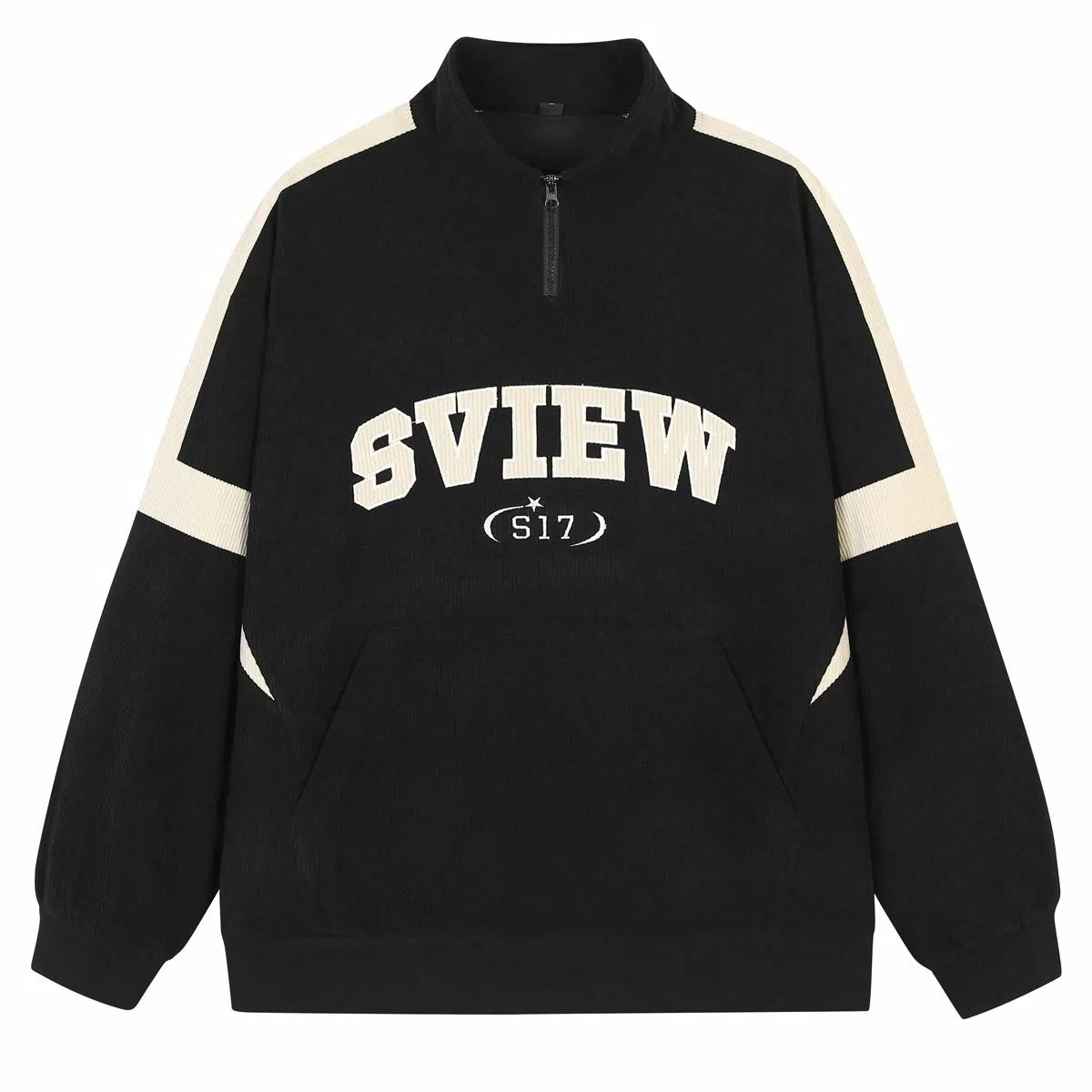 S.view Retro Colorblock Embroidered Corduroy Pullover