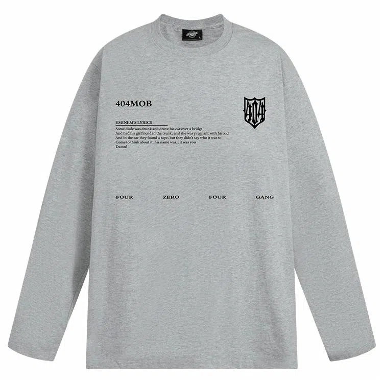 404MOB GANG Shield Print Long Sleeve Tee