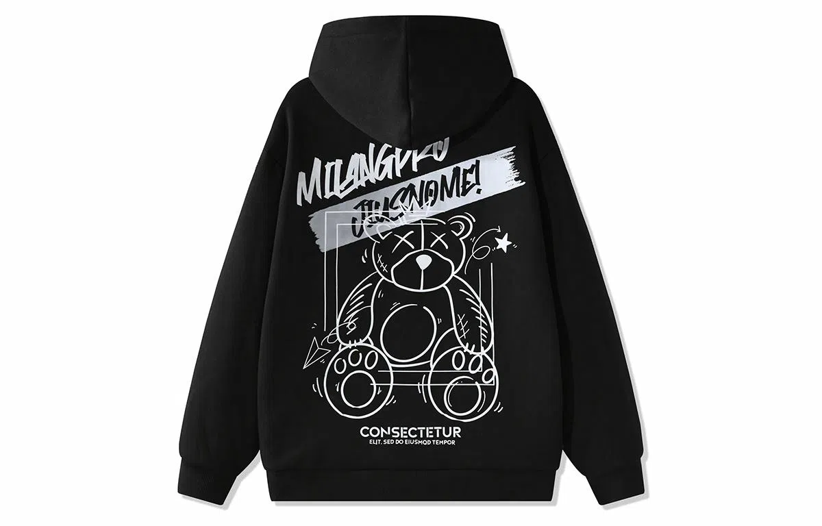 国际米兰足球俱乐部 涂鸦印花宽松休闲连帽套头学生运动户外内搭上衣重磅卫衣 男女同款