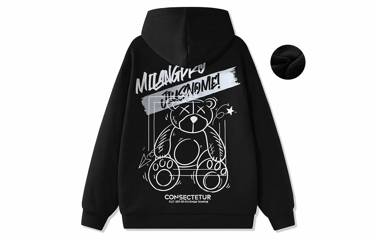 国际米兰足球俱乐部 涂鸦印花宽松休闲连帽套头学生运动户外内搭上衣重磅卫衣 男女同款