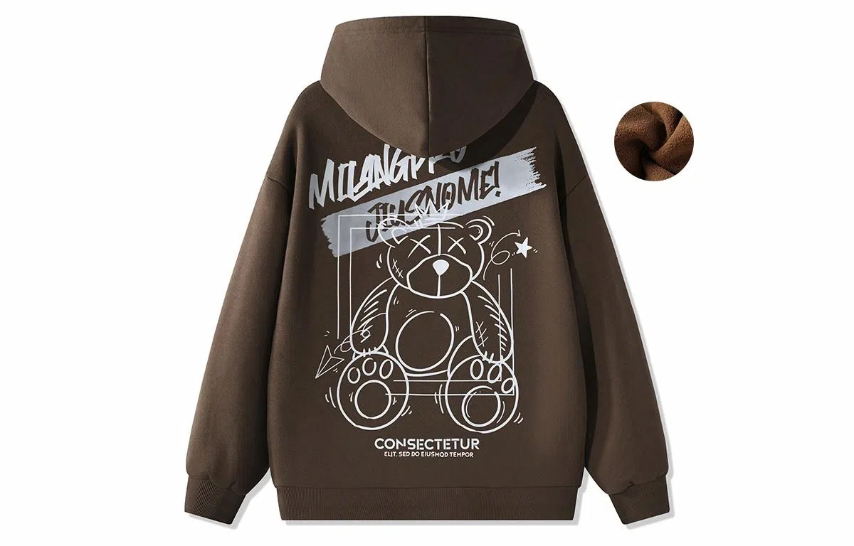 国际米兰足球俱乐部 涂鸦印花宽松休闲连帽套头学生运动户外内搭上衣重磅卫衣 男女同款