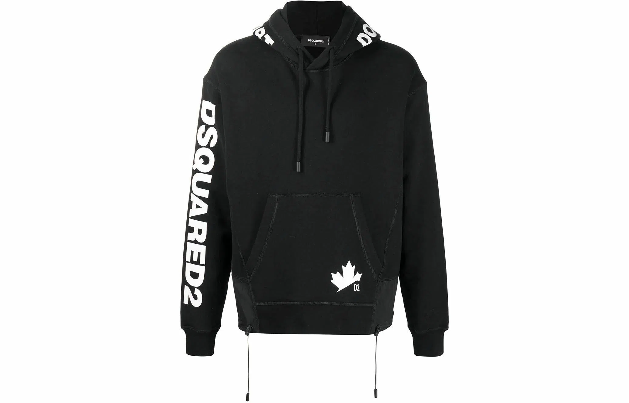 DSQUARED2 Logo Maple Leaf Hoodie Black