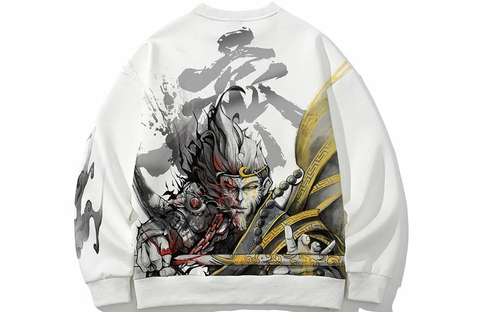 Kimura Sansha Shenmo Twin Saints Print Sweatshirt White