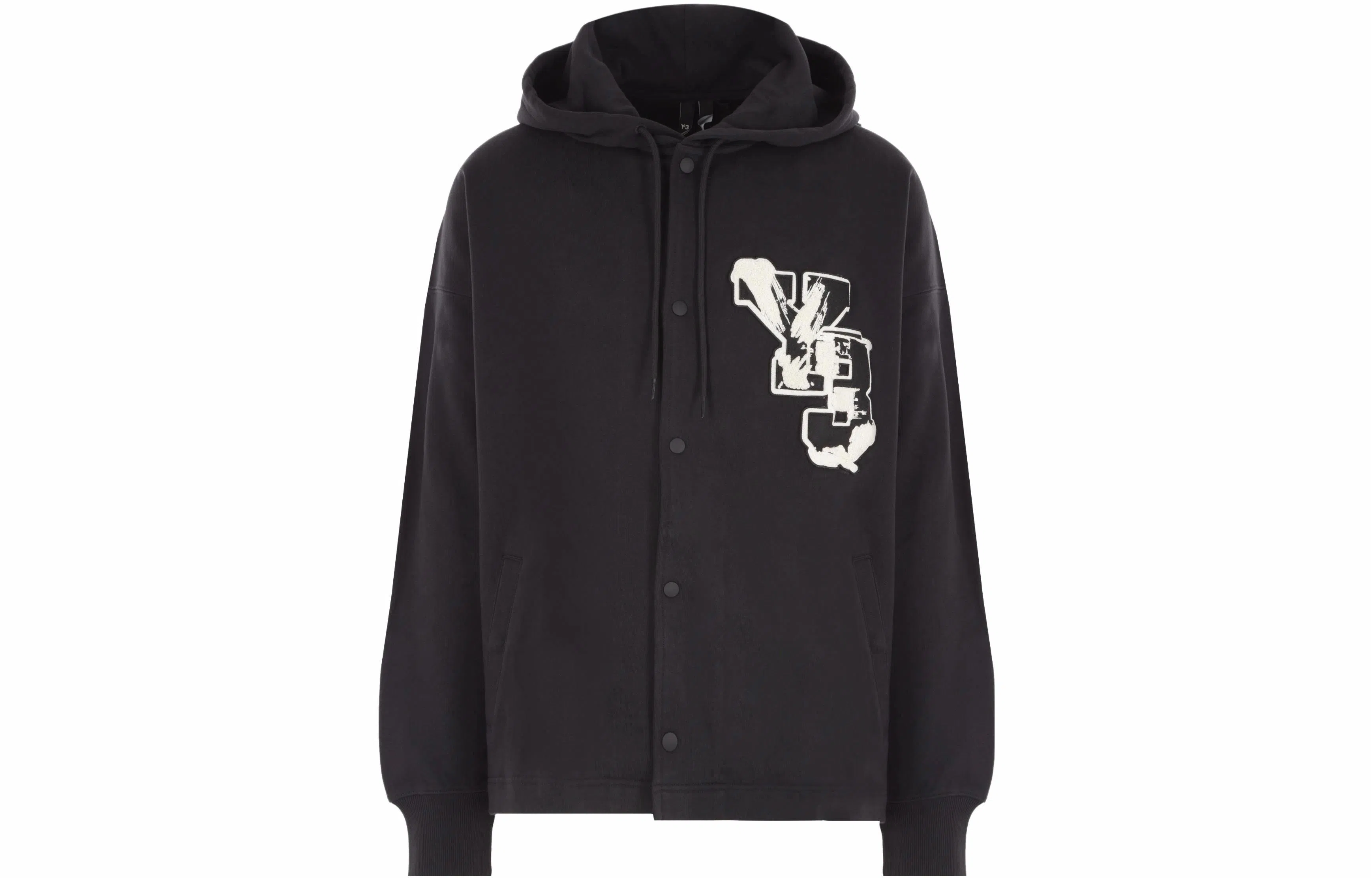 Y-3 Logo Print Hoodie Black