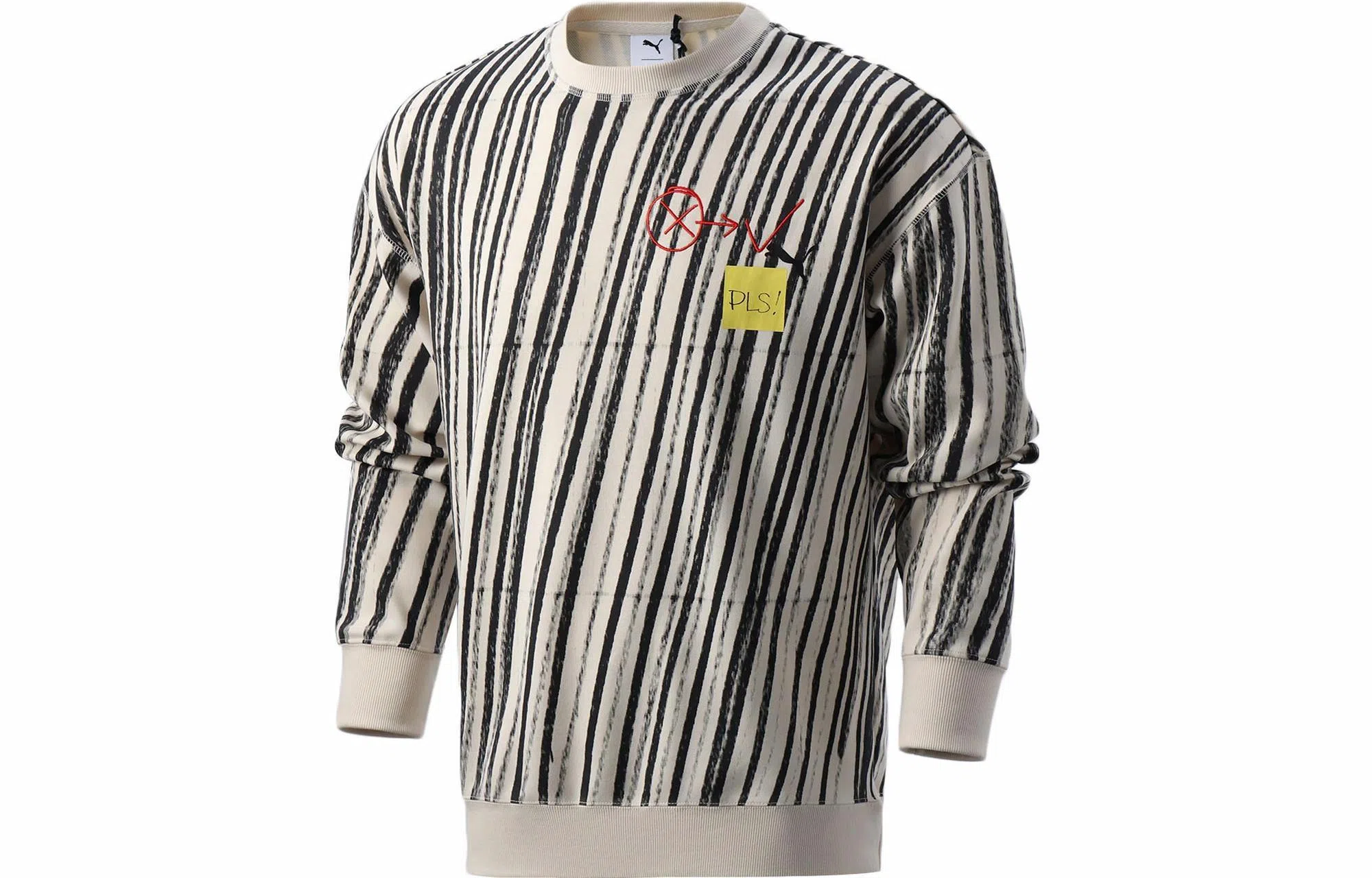 Puma x Michael Lau Striped Logo Crewneck Sweatshirt White