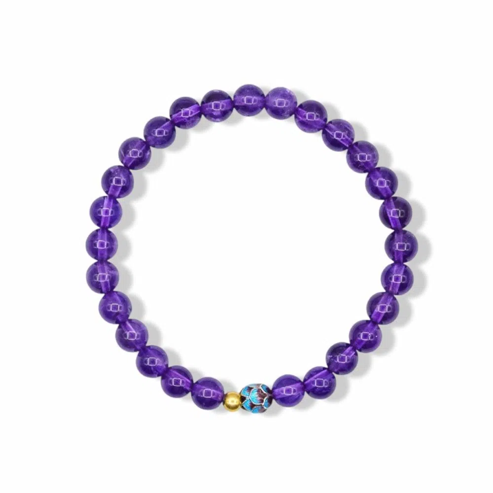 希遇 碧海汀兰 新中式国潮轻奢小众设计 日常通勤百搭 #好运 气质优雅 紫气东来天然 紫水晶 手串 男女同款情侣款