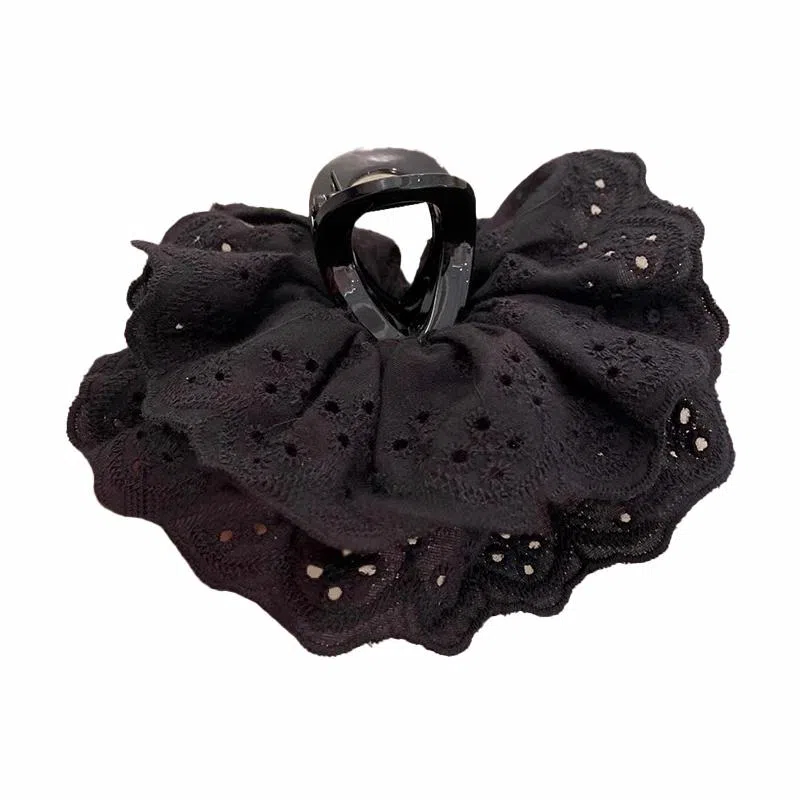 蒙妮 复古蕾丝花朵 树脂/布艺 抓夹发夹 男女同款情侣款