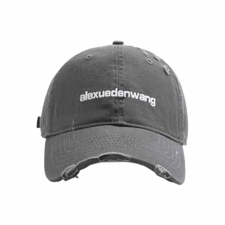 心水好物 字母 做旧破洞大头围显脸小宽帽檐大脸软顶 棉 鸭舌帽 男女同款情侣款