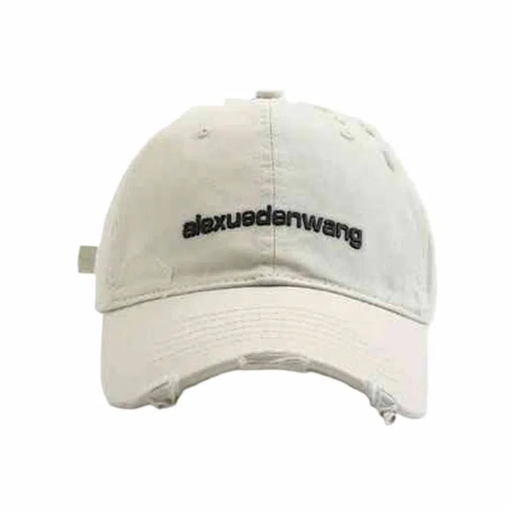 心水好物 字母 做旧破洞大头围显脸小宽帽檐大脸软顶 棉 鸭舌帽 男女同款情侣款