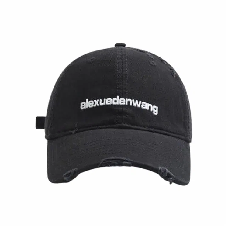 心水好物 字母 做旧破洞大头围显脸小宽帽檐大脸软顶 棉 鸭舌帽 男女同款情侣款