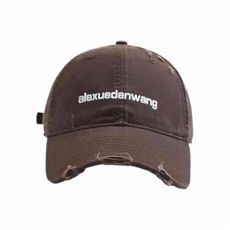 心水好物 字母 做旧破洞大头围显脸小宽帽檐大脸软顶 棉 鸭舌帽 男女同款情侣款