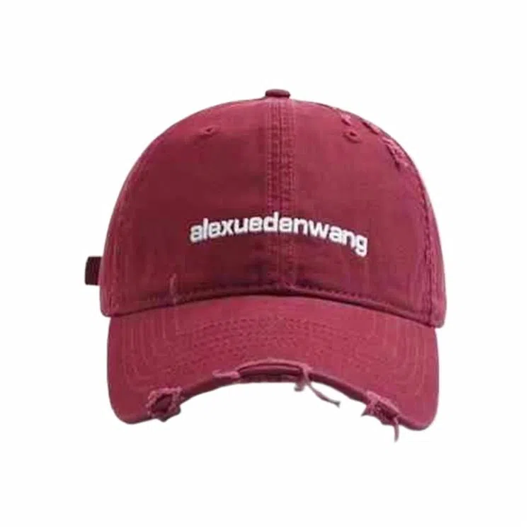 心水好物 字母 做旧破洞大头围显脸小宽帽檐大脸软顶 棉 鸭舌帽 男女同款情侣款