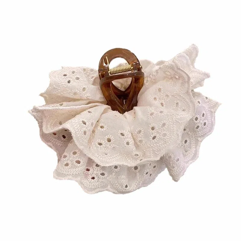 蒙妮 复古蕾丝花朵 树脂/布艺 抓夹发夹 男女同款情侣款