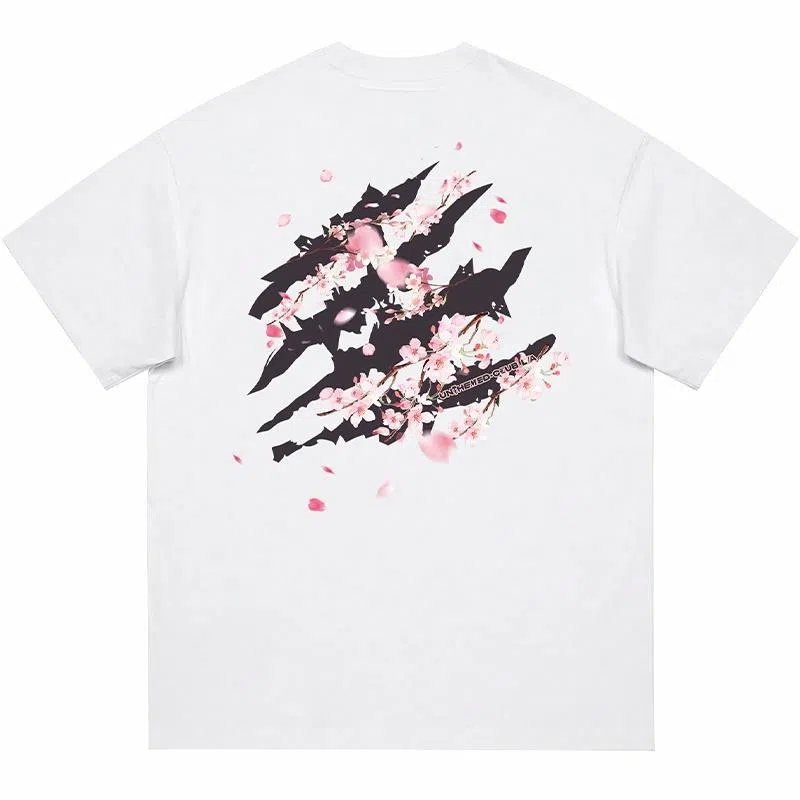 UNthemed Sakura Scratched Letter Tee