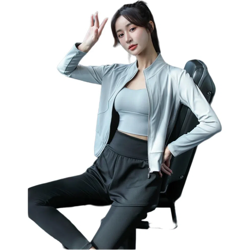 欧迪芬  纯色时尚透气弹力百搭户外训练健身运动修身  瑜伽外套