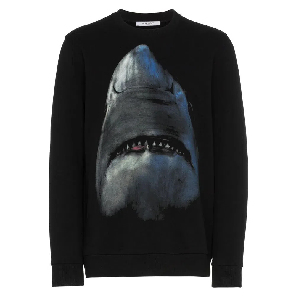 Givenchy FW22 Shark Print Crewneck Sweatshirt Black