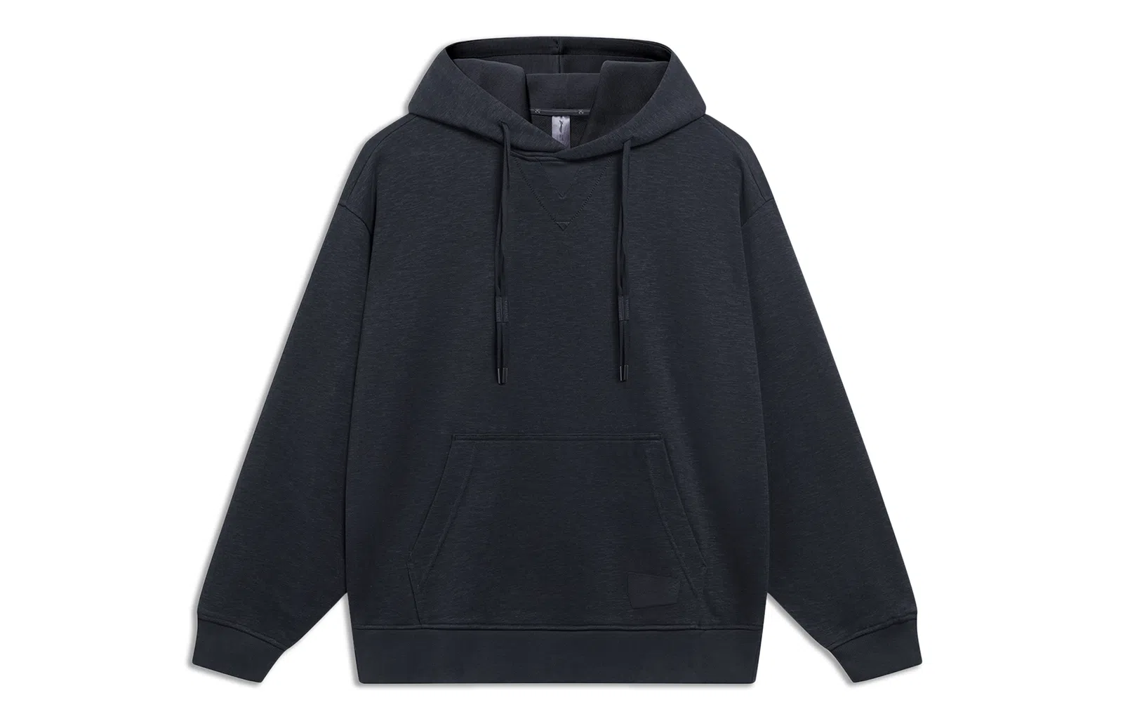 中国李宁 成龙 功夫系列 先天一炁 纯色套头长袖连帽超宽松卫衣 男女同款 炭黑色