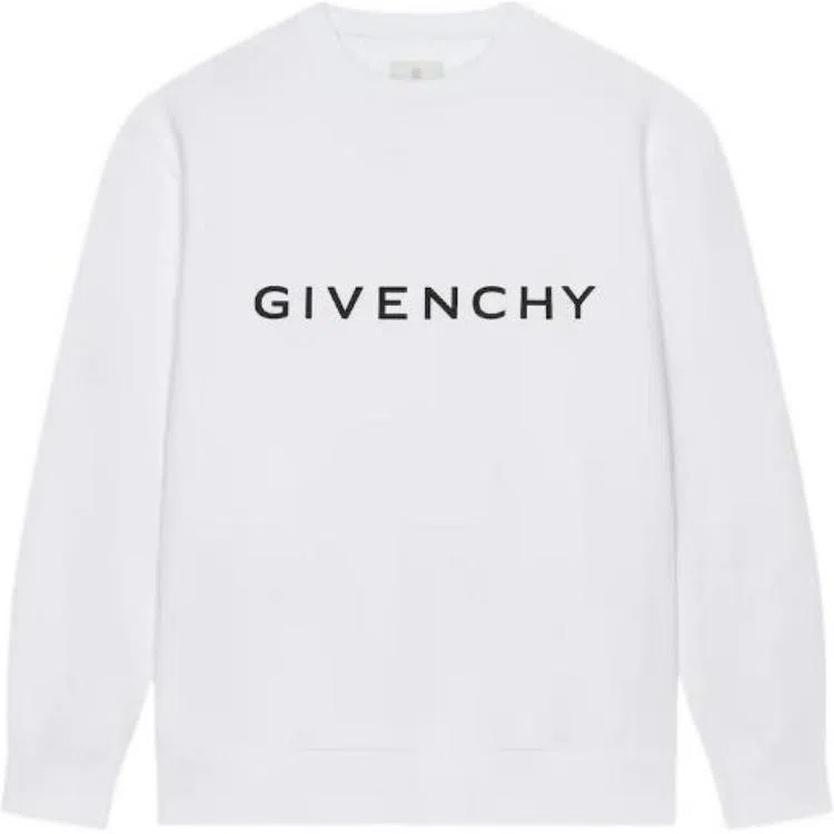 Givenchy SS23 Logo Print Crewneck Sweatshirt White