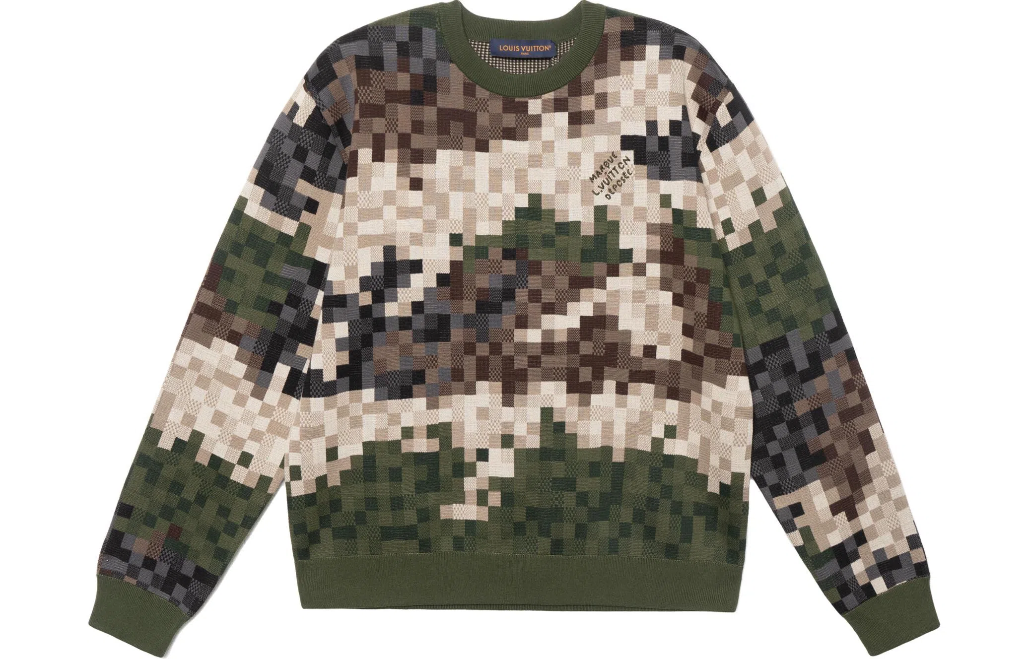 Louis Vuitton SS24 Camo Jacquard Crewneck Sweatshirt
