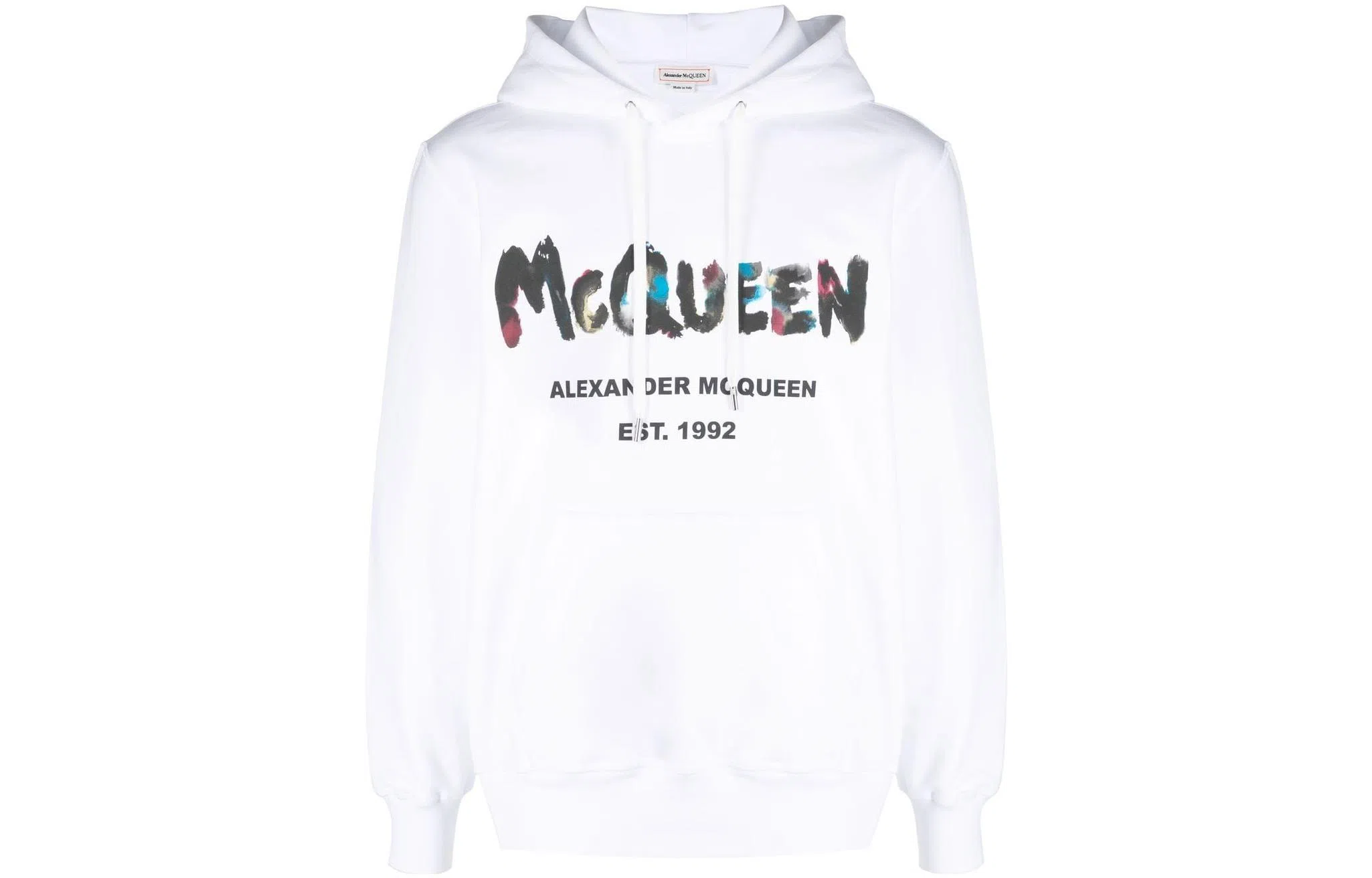 Alexander McQueen FW22 Graffiti Logo Hoodie White