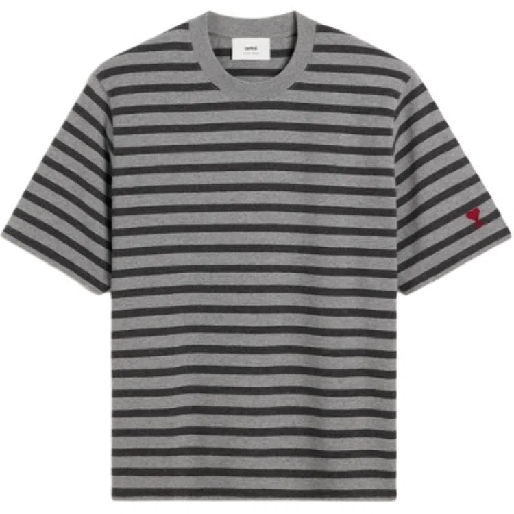 AMIPARIS FW24 Heart Print Striped Tee