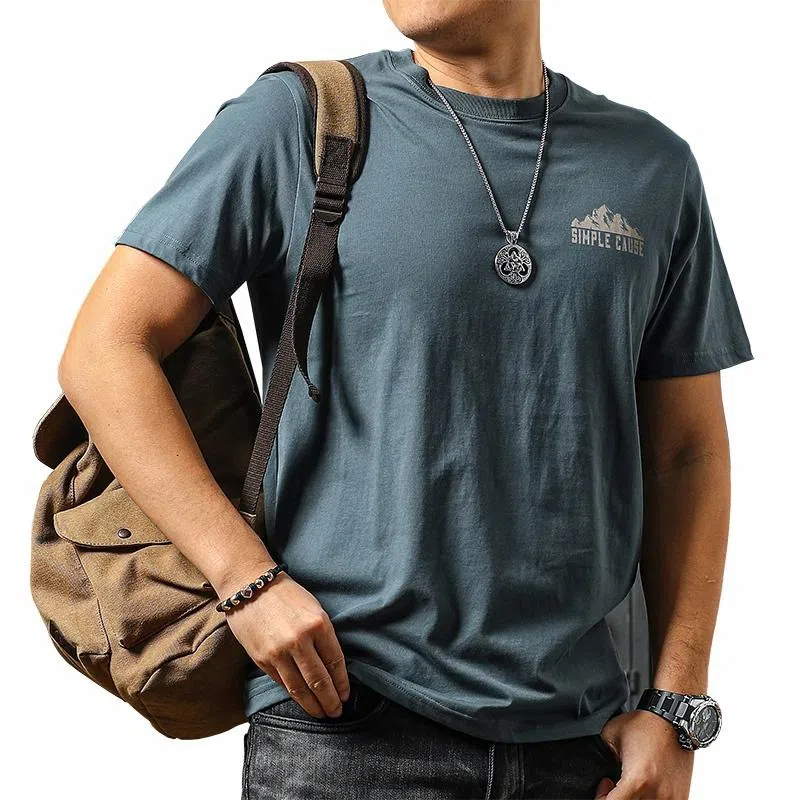 Jiyan Casual Printed Breathable Tee Deep Sea Green