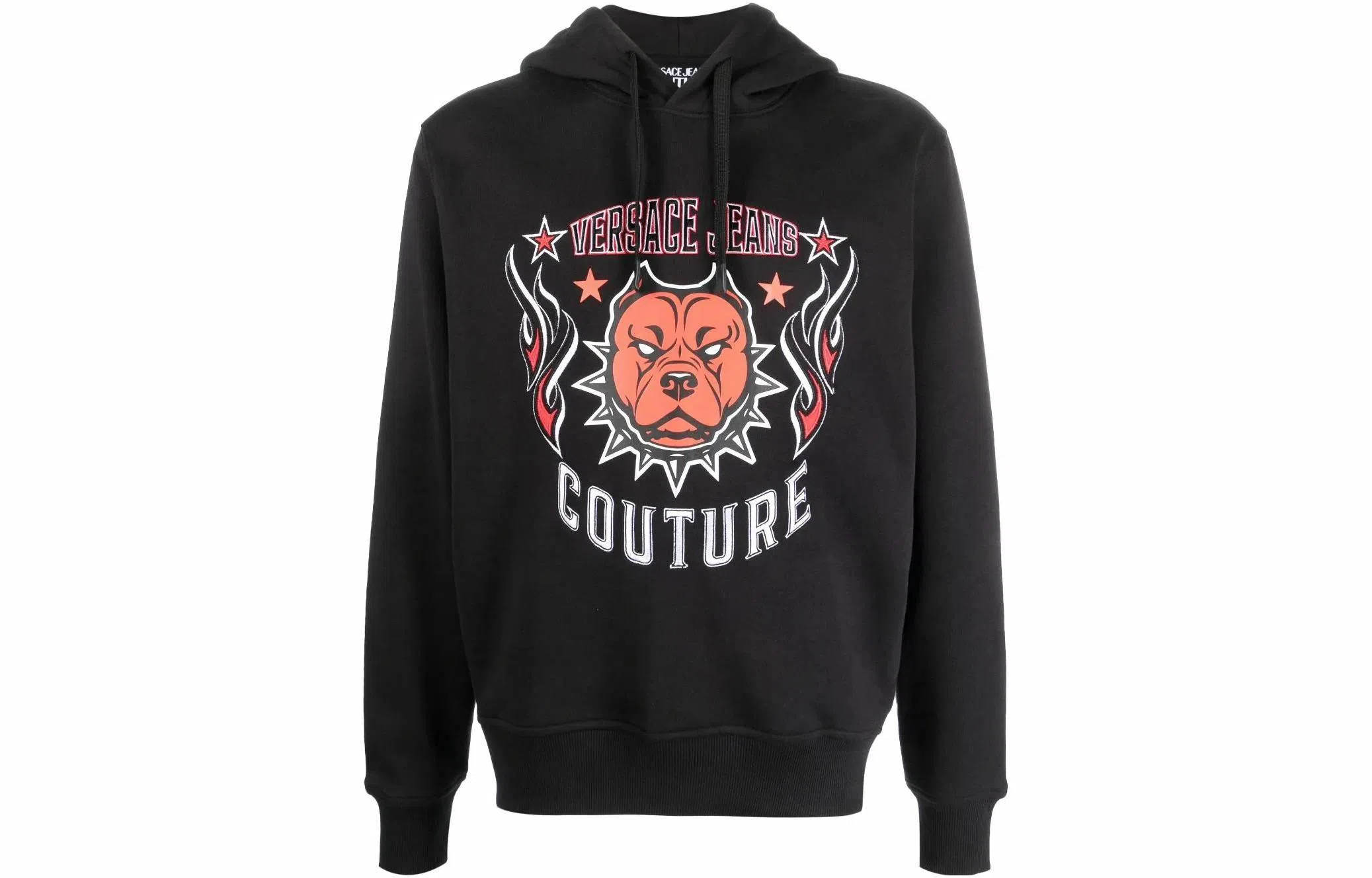 Versace Jeans Couture Logo Animal Print Hoodie Black