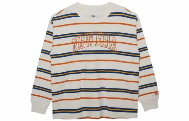 New Era FW22 Striped Embroidered Sweatshirt White