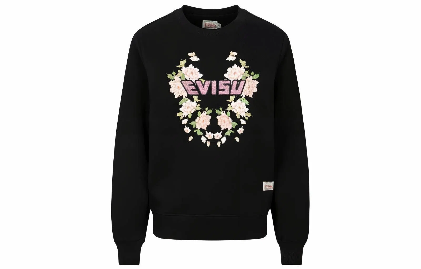 EVISU 23AW Floral Crewneck Sweatshirt Black