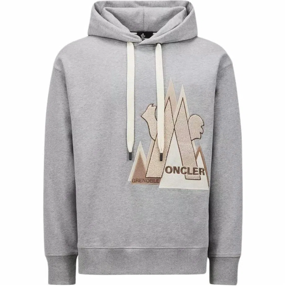 Moncler Logo Hoodie Gray