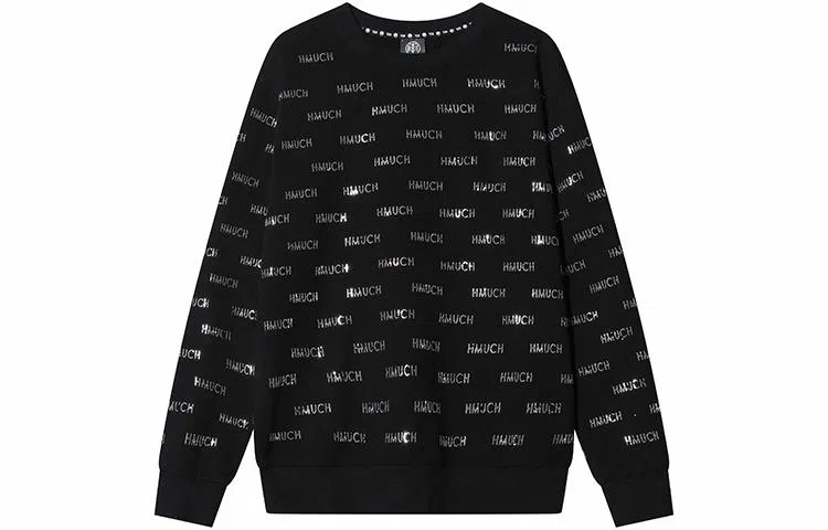 TCH Rhinestone Letter Sweatshirt Black Silver