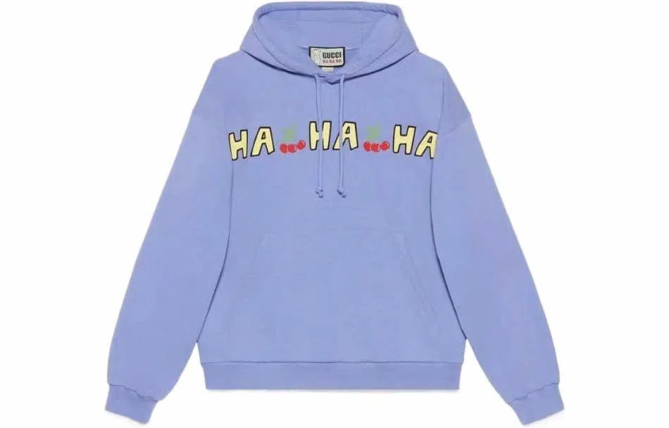 GUCCI x HAHAHA Letter Print Hoodie Purple