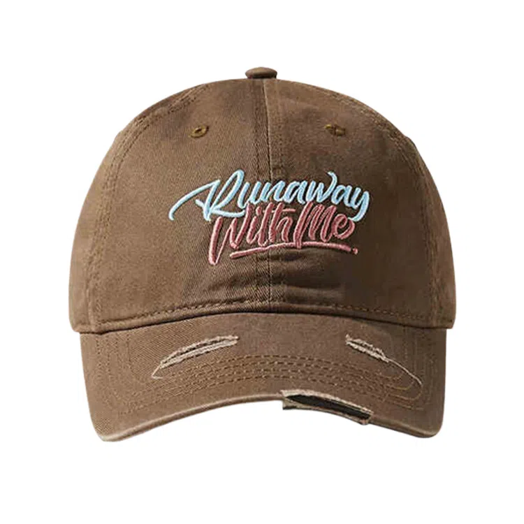 心水好物 日系原宿风街头嘻哈字母刺绣破洞时尚 棉 鸭舌帽 男女同款情侣款