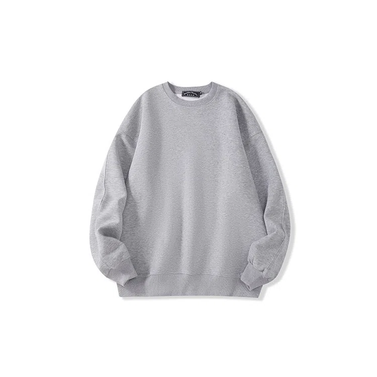 我是大卫 纯色圆领简约宽松套头长袖卫衣 男女同款