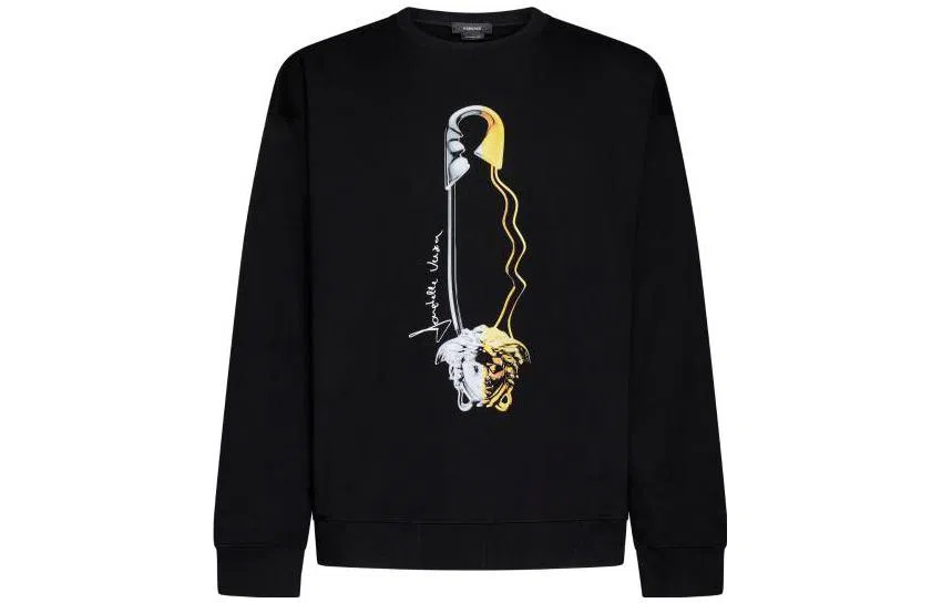 Versace Safety Pin Print Crewneck Sweatshirt