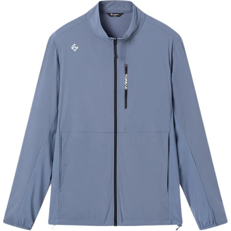 探路者 运动休闲简约纯色立领 超轻防紫外线防晒服 男款 原力蓝