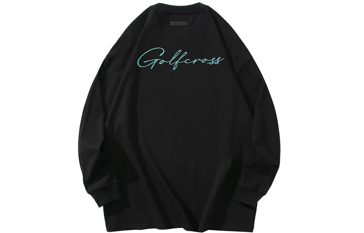 GOLFCROSS Basic Logo Embroidered Long Sleeve Tee