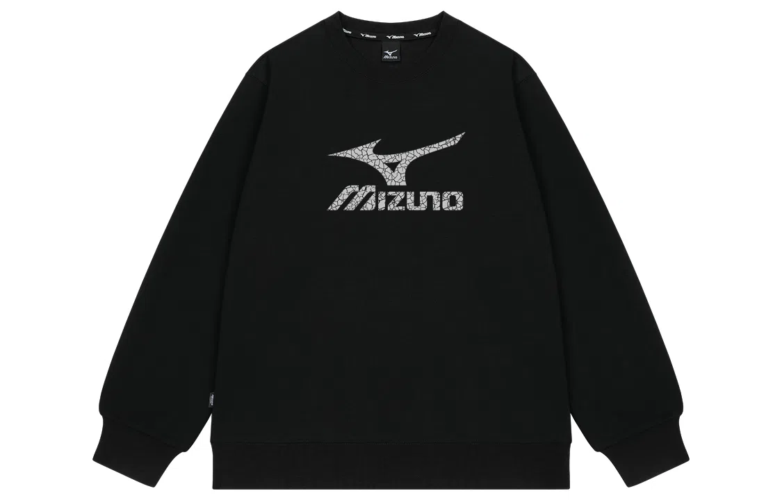 Mizuno Retro Logo Pullover Hoodie Black