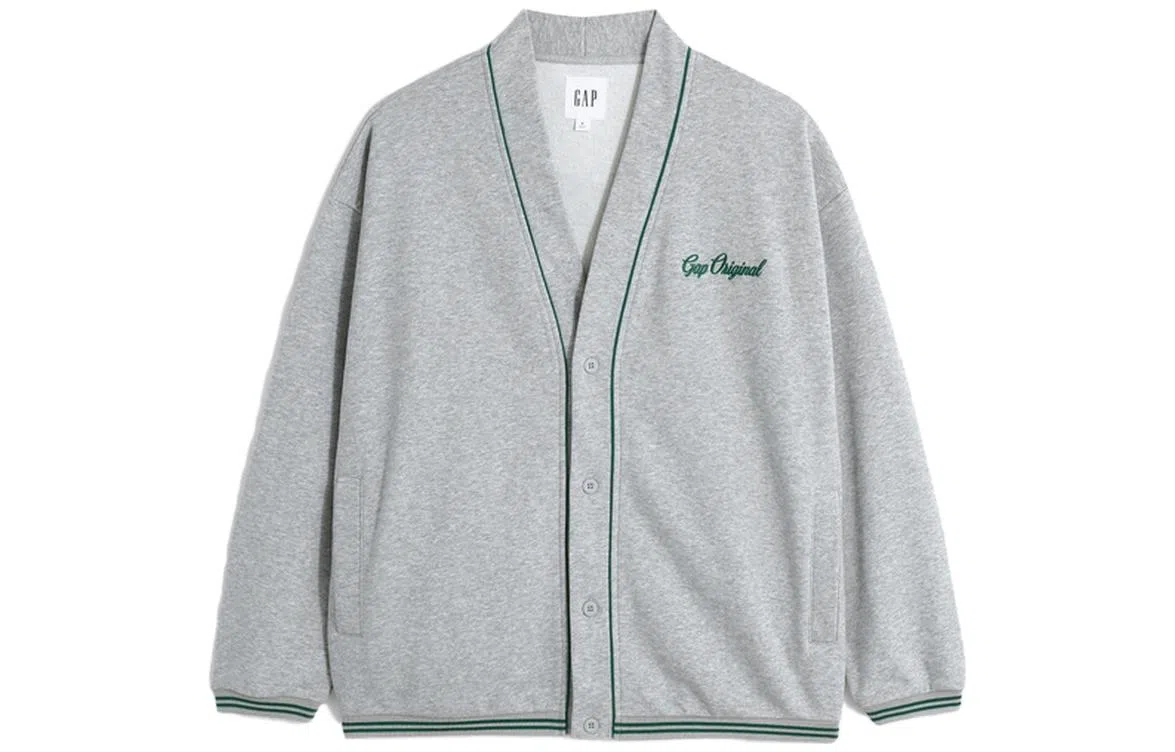 Gap Logo V-Neck Cardigan Sweatshirt