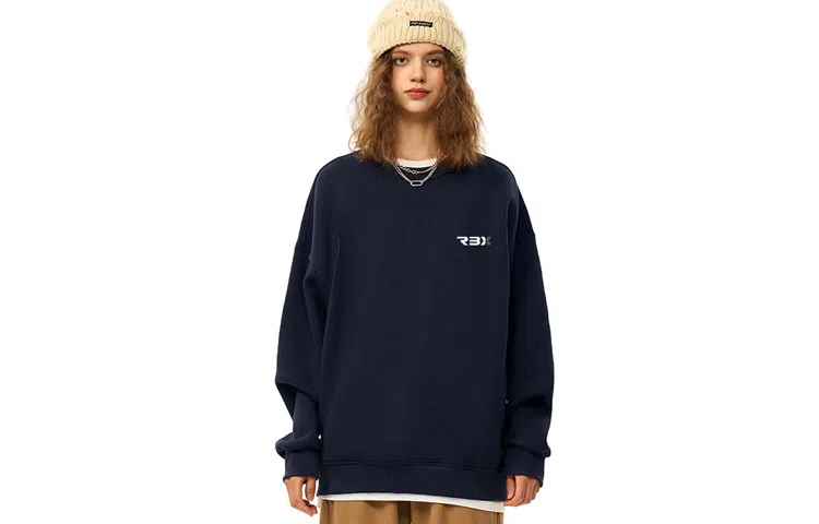 人本 印花图案简约户外逛街时尚宽松套头长袖圆领卫衣 男女同款